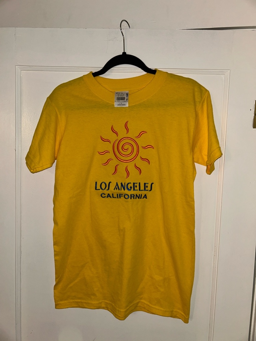 Gildan Yellow Los Angeles California Sun Graphic Tee